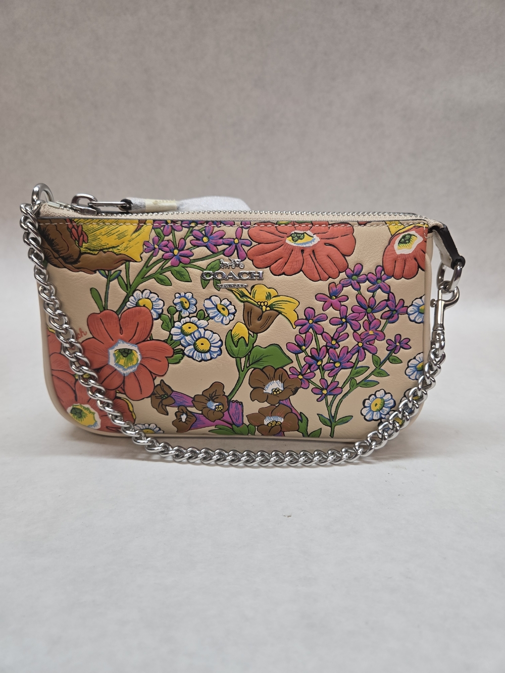 NWT Coach Ivory/Multi Floral Leather Shoulder Bag
